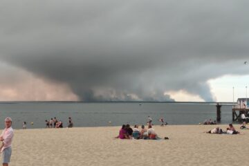 Megafeu du Nord Bassin vu de la plage d'Arcachon 24 07 2026